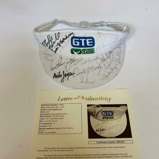 Arnold Palmer Gary Player PGA Golf Greats Signed Hat Visor With JSA COA