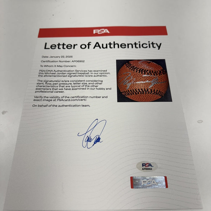 Michael Jordan Signed Nike Basketball Style Baseball PSA DNA COA