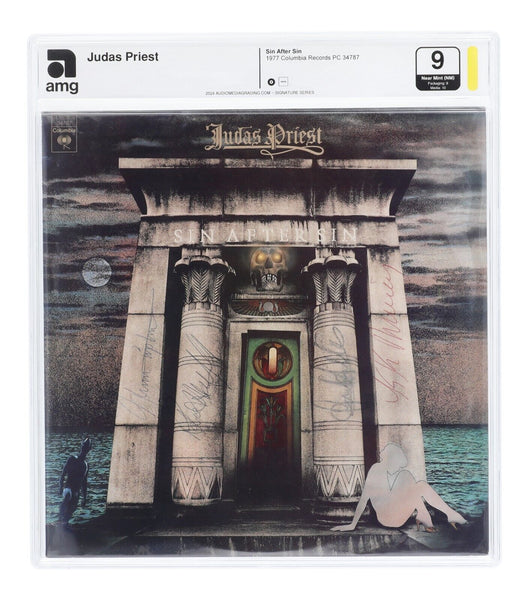 1977 Judas Priest Band-Signed Sin After Sin Album Record JSA COA Graded 9 N MINT