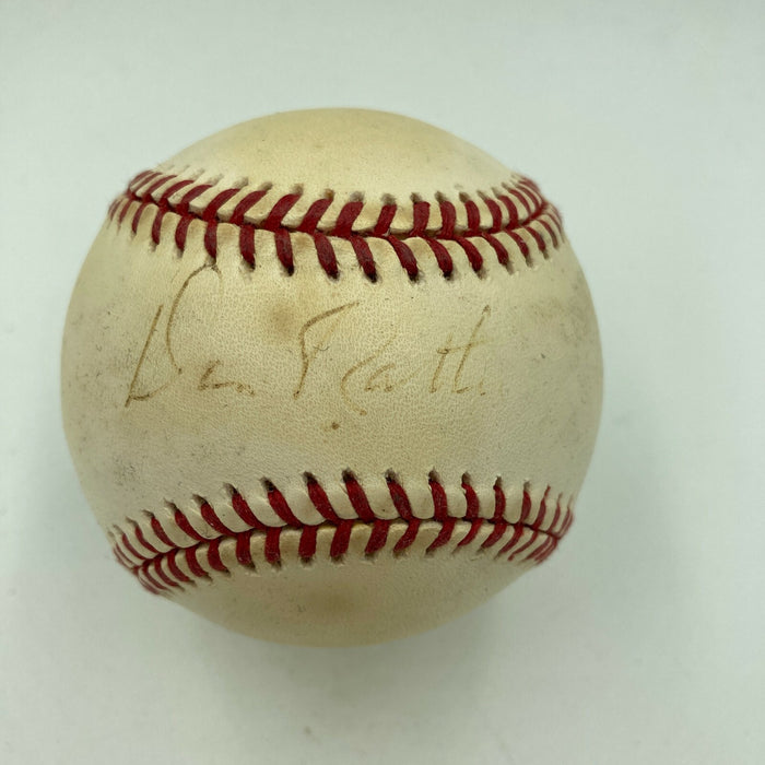 Dan Rather Signed Autographed MLB Baseball Celebrity JSA COA CBS News