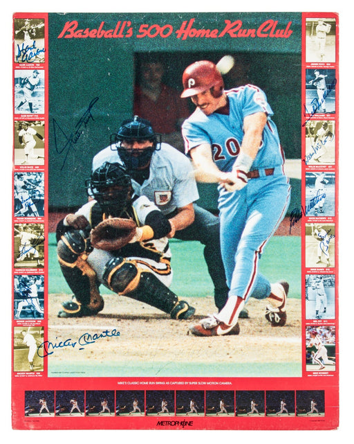 Mickey Mantle Ted Williams Willie Mays 500 Home Run Signed 22x28 Poster Beckett