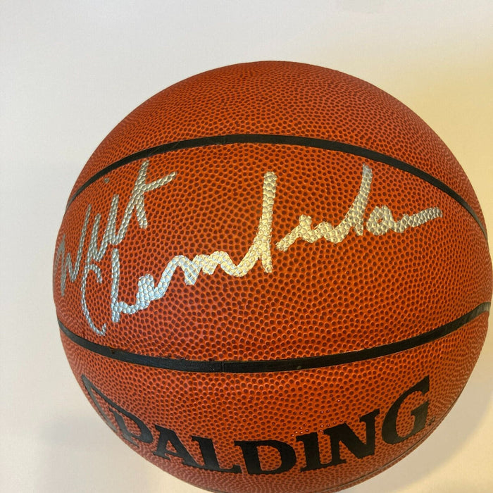 Beautiful Wilt Chamberlain Signed Spalding NBA Basketball JSA Graded GEM MINT 10