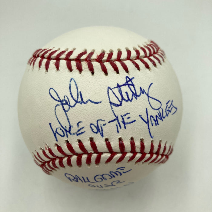 John Sterling Signed Heavily Inscribed STAT Baseball JSA COA RARE!