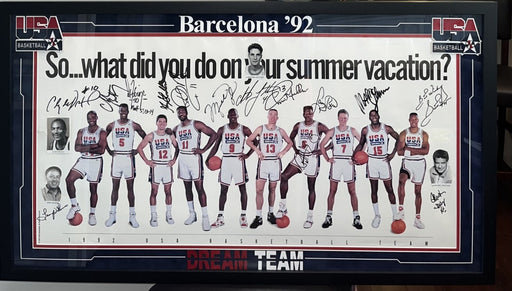 1992 Dream Team Olympics Team USA Signed Poster Photo Michael Jordan PSA DNA COA