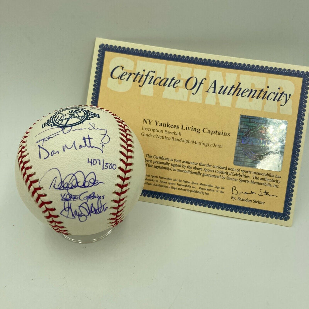 Beautiful Derek Jeter New York Yankees Captains Signed MLB Baseball Steiner COA