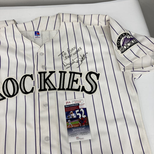 Dante Bichette Signed 1990's Russell Colorado Rockies Authentic Jersey JSA COA