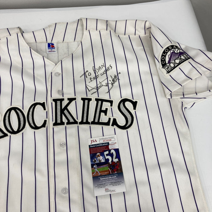 Dante Bichette Signed 1990's Russell Colorado Rockies Authentic Jersey JSA COA