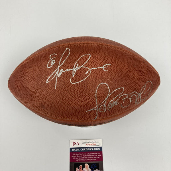 Jerome Bettis & Isaac Bruce Signed NFL Wilson Game Football JSA COA