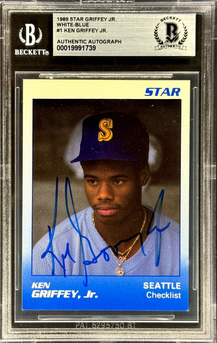 1989 Star Ken Griffey Jr. Signed Auto RC #1 BGS Certified RARE White Blue