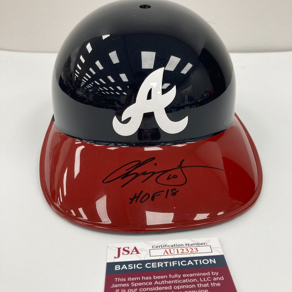 Chipper Jones Hall Of Fame 2018 Signed Authentic Atlanta Braves Helmet JSA COA