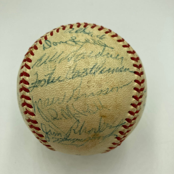 1954 New York Giants World Series Champs Team Signed Baseball Willie Mays JSA