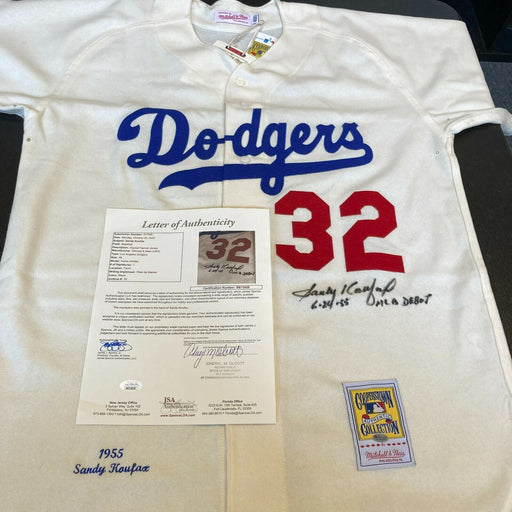 Sandy Koufax MLB Debut 6-24-1955 Signed Brooklyn Dodgers Jersey With JSA COA