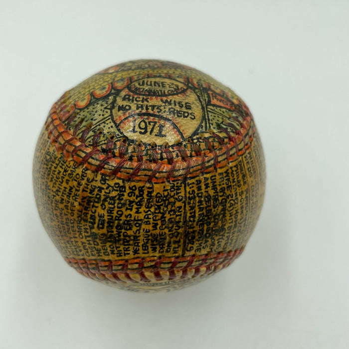 Beautiful Hand Painted George Sosnak Folk Art Baseball Rick Wise 1/1 Signed