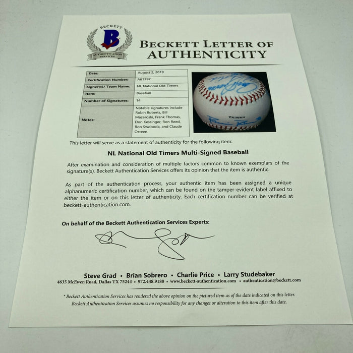 Hall Of Fame Multi Signed Cracker Jack Old Timers Game Baseball Beckett COA