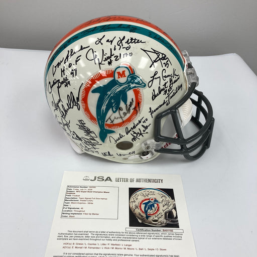 1972 Miami Dolphins Super Bowl Champs Team Signed Full Size Helmet JSA COA