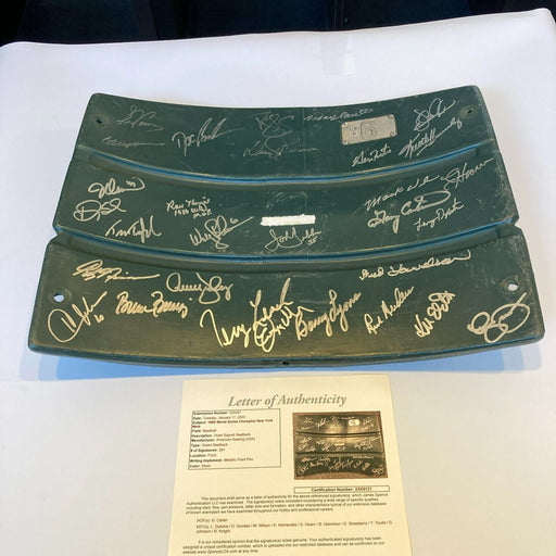 1986 New York Mets World Series Champs Team Signed Game Used Seatback JSA COA