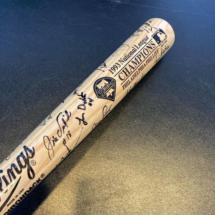 1993 Philadelphia Phillies National League Champs Team Signed Game Bat JSA COA