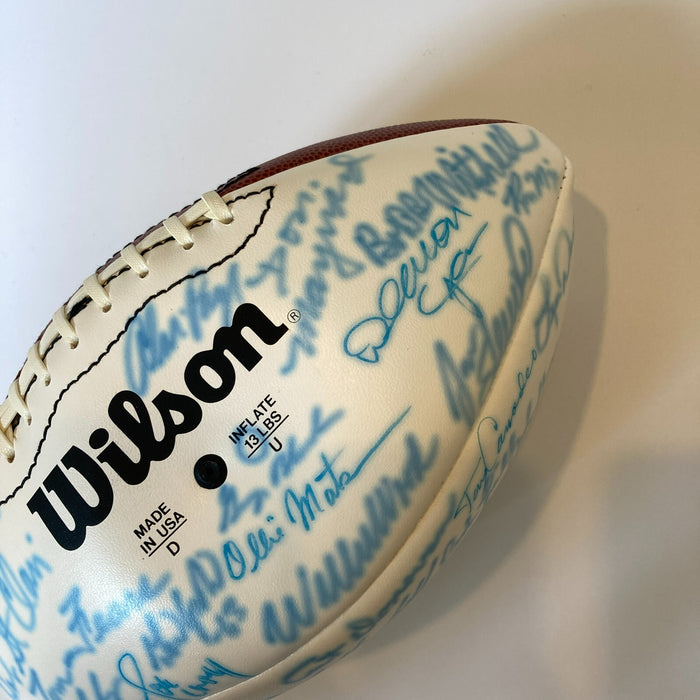 Johnny Unitas Walter Payton Bart Starr HOF Legends Signed Football 45 Sigs JSA