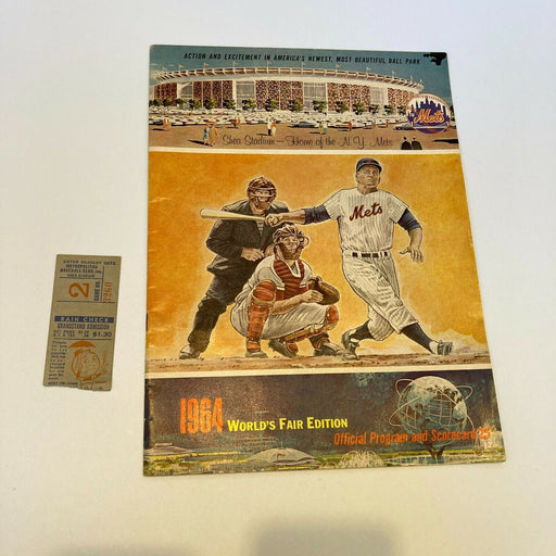 New York Mets April 18, 1964 Vintage Ticket Second Game Ever At Shea & Program