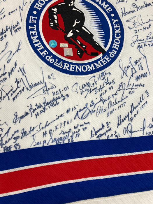 NHL Hall Of Fame Signed Hockey Jersey With 65 Signatures! Wayne Gretzky JSA COA