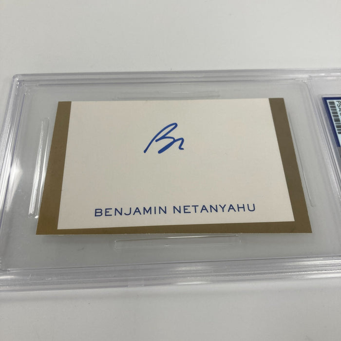 Prime Minister Benjamin Netanyahu Signed Card Auto Israel PSA DNA Certified
