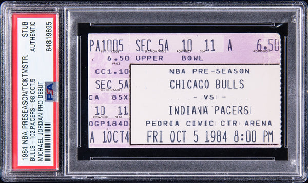 Michael Jordan NBA Debut First Game Original Ticket PSA Oct. 5, 1984