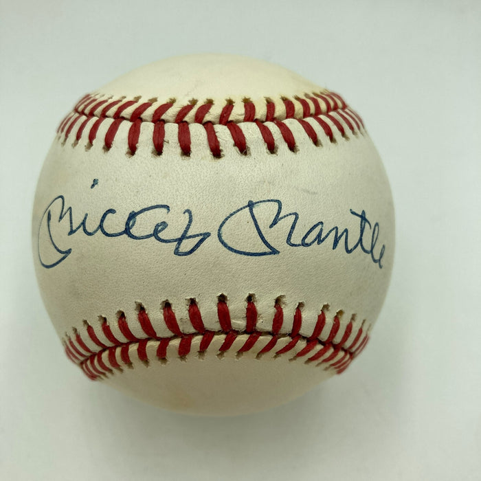 Mickey Mantle Signed American League Baseball PSA DNA Graded MINT 9