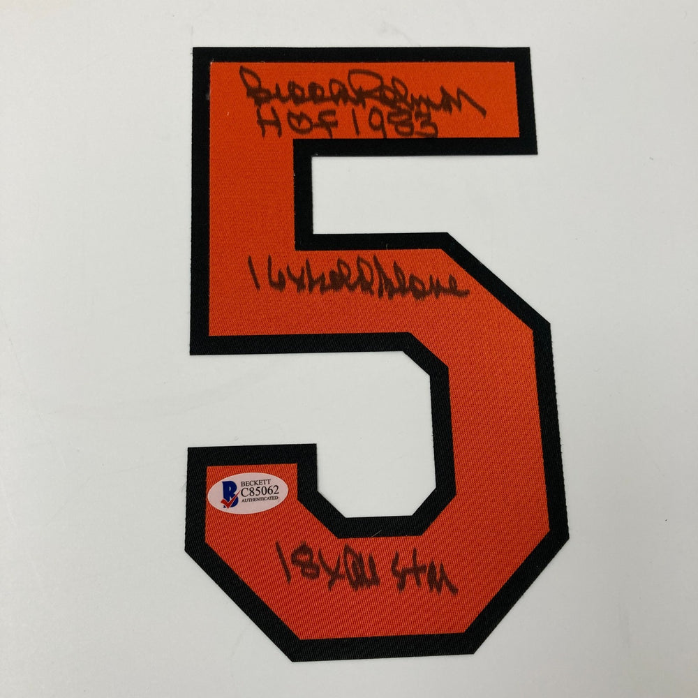 Brooks Robinson Signed Inscribed Baltimore Orioles Jersey Number #5 Beckett COA