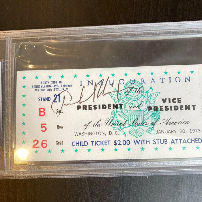 President Richard Nixon Signed Full Inauguration Ticket Jan 20, 1973 PSA DNA COA
