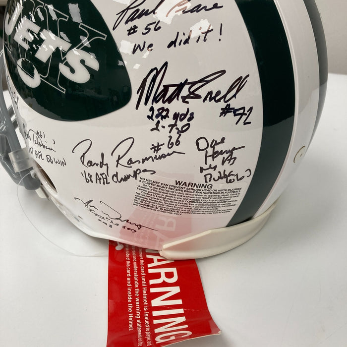 1969 New York Jets Super Bowl Champs Team Signed Authentic Game Helmet Steiner