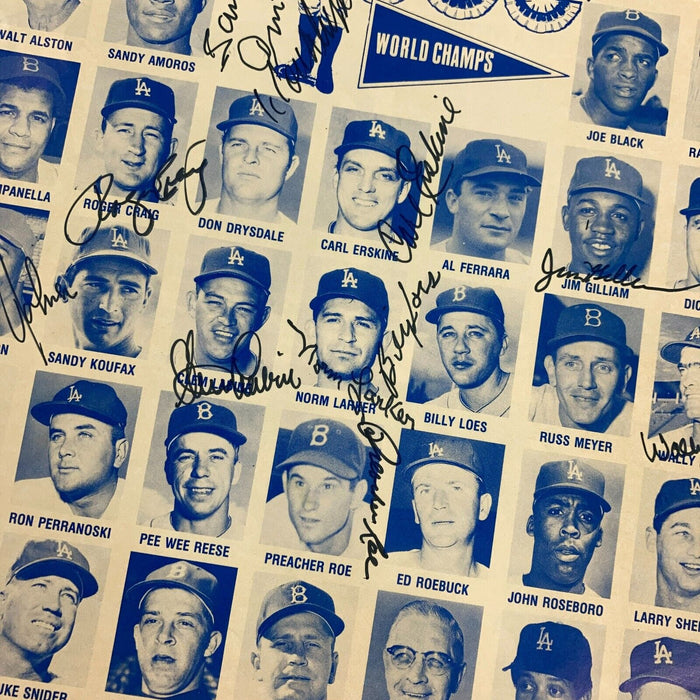 1975 Dodgers Old-Timers Day Signed Program 31 Sigs Don Drysdale Duke Snider