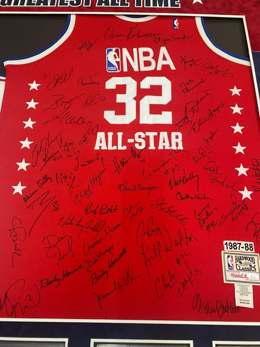 Incredible NBA Top 50 Greatest Players Signed Jersey Display Michael Jordan JSA