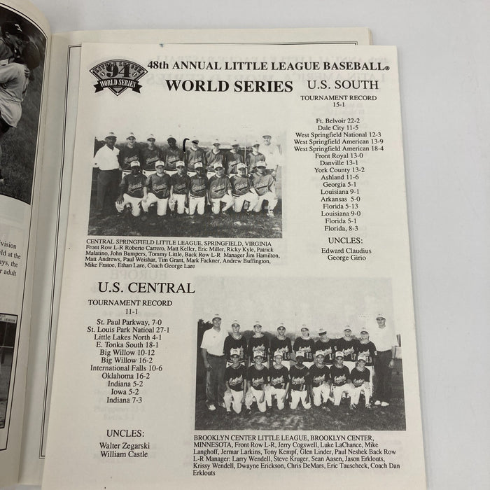 1994 Little League World Series Team Signed Program Venezuela VS. Northridge CA