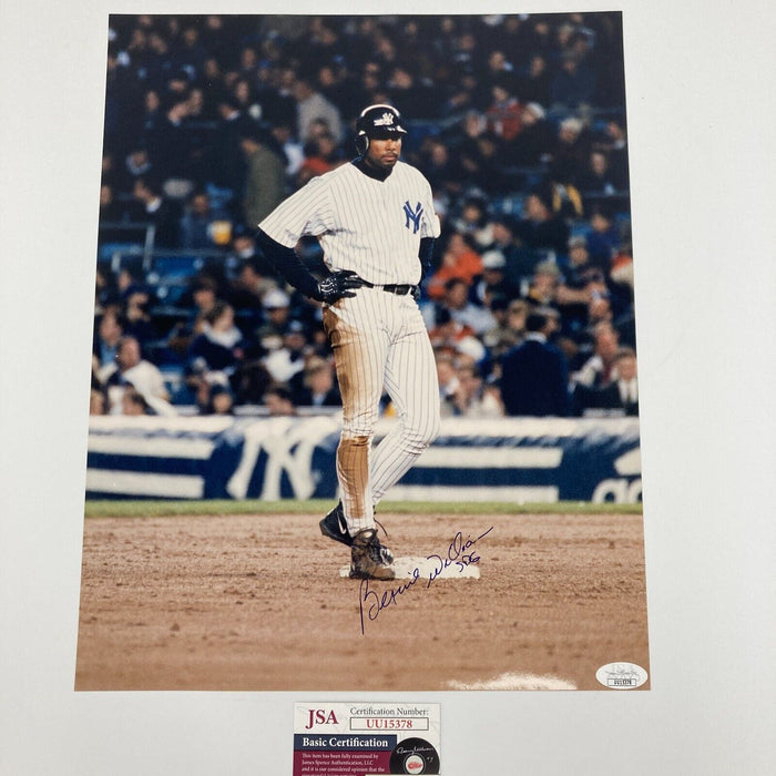 Bernie Williams Signed Autographed 11x14 Baseball Photo JSA COA