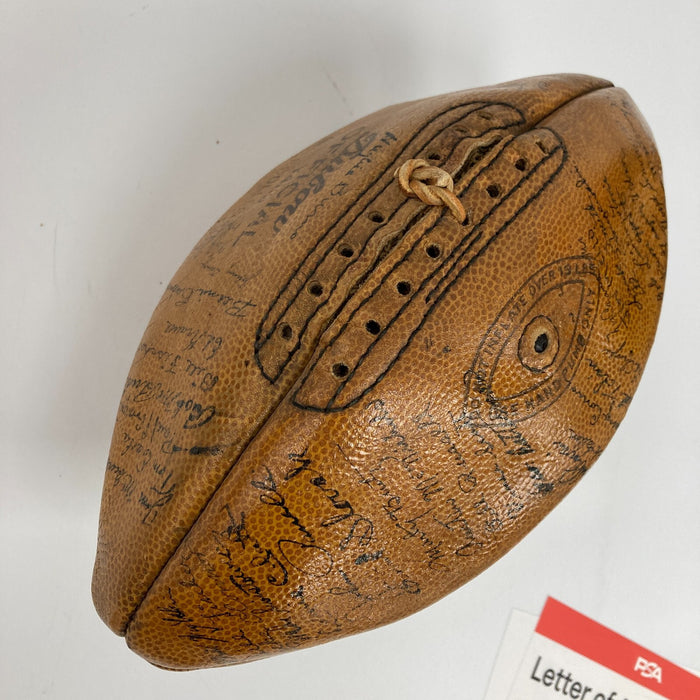 1946 Notre Dame Fighting Irish NCAA National Champs Team Signed Football PSA DNA