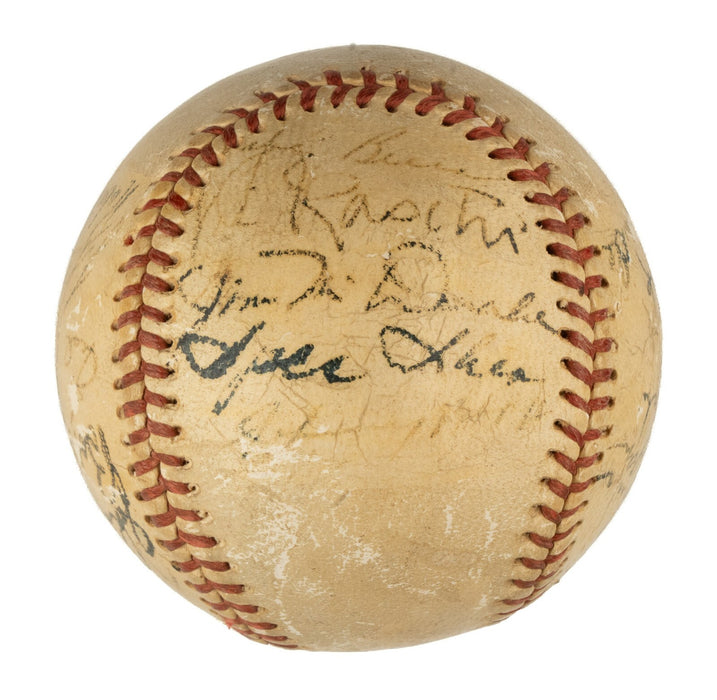 1952 New York Yankees World Series Champs Team Signed Baseball Mickey Mantle JSA