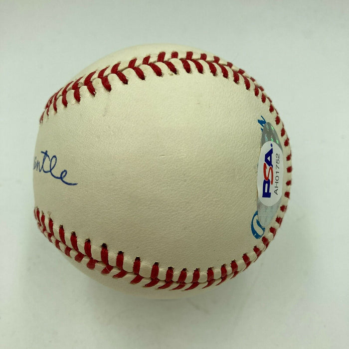 Beautiful Mickey Mantle Signed American League Baseball PSA DNA Graded MINT 9