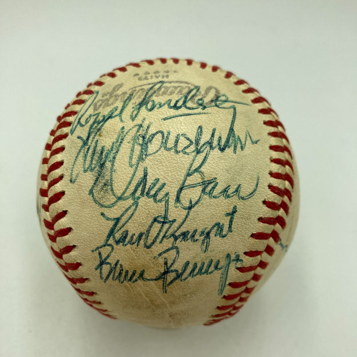 1981 Cincinnati Reds Team Signed National League Baseball Johnny Bench JSA COA