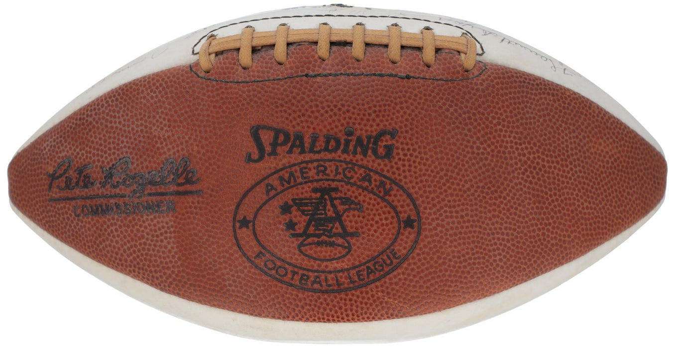 1970 Oakland Raiders Team Signed Spalding AFL Vintage Football Beckett COA