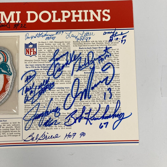 Dan Marino Miami Dolphins Legends Signed Commemorative Patch JSA COA