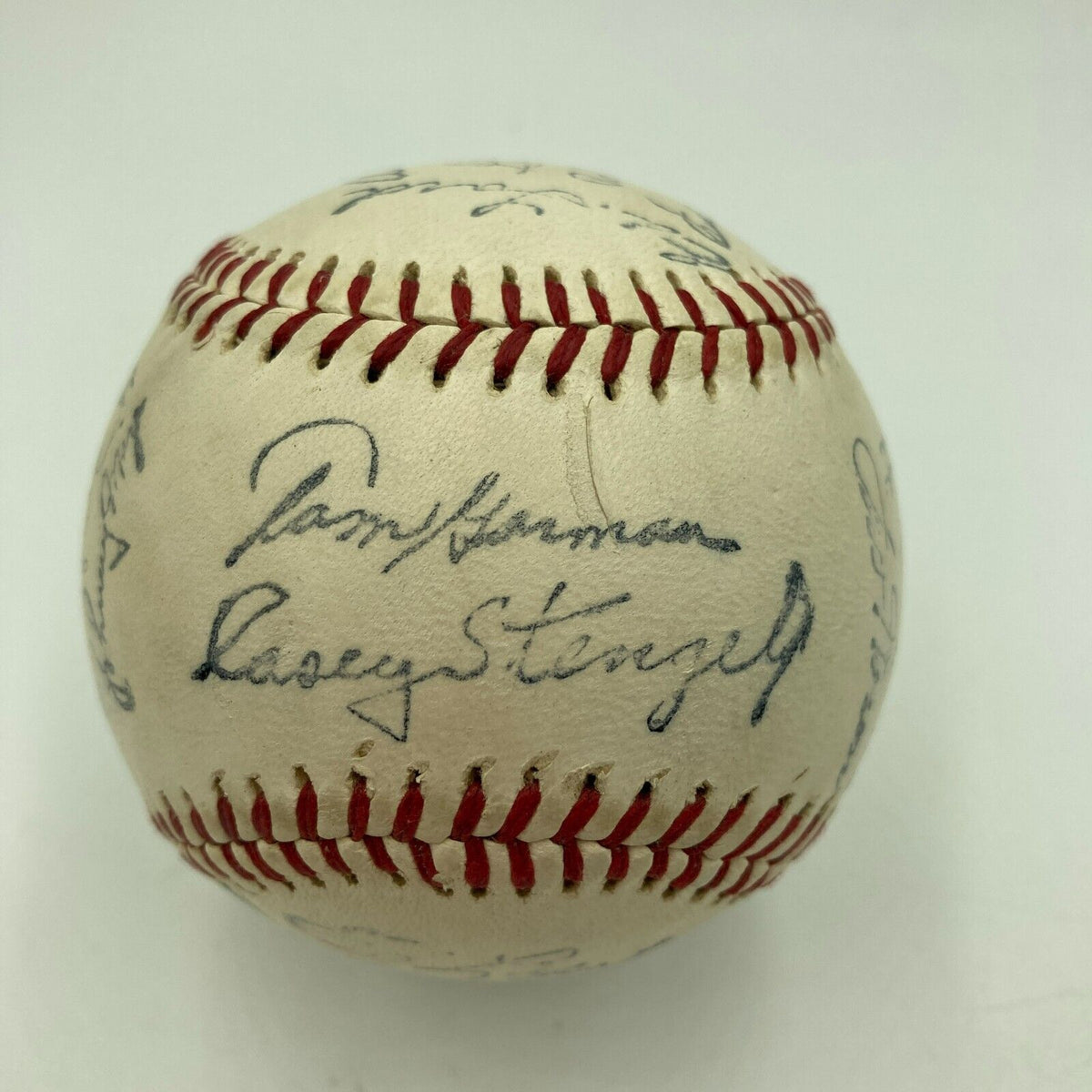 SIGNED BASEBALL, 1950s MIXED TEAMS MOSTLY YANKEES & RED SOX