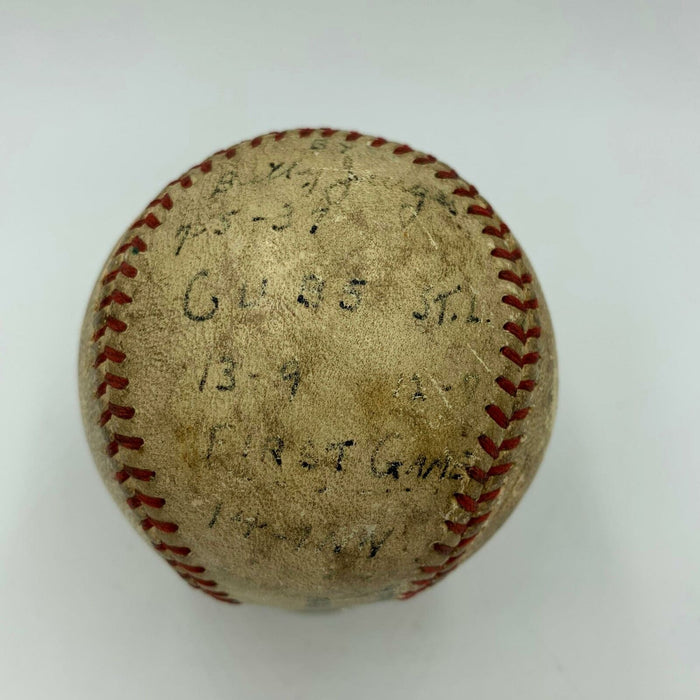 1937 Billy Jurges Chicago Cubs Game Used Actual Hit Baseball With Glove JSA COA