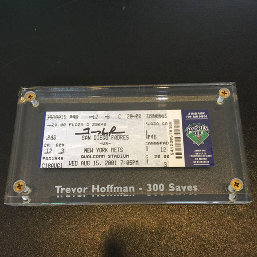 Rare Trevor Hoffman Signed 300th Save Ticket August 15, 2001 With JSA COA