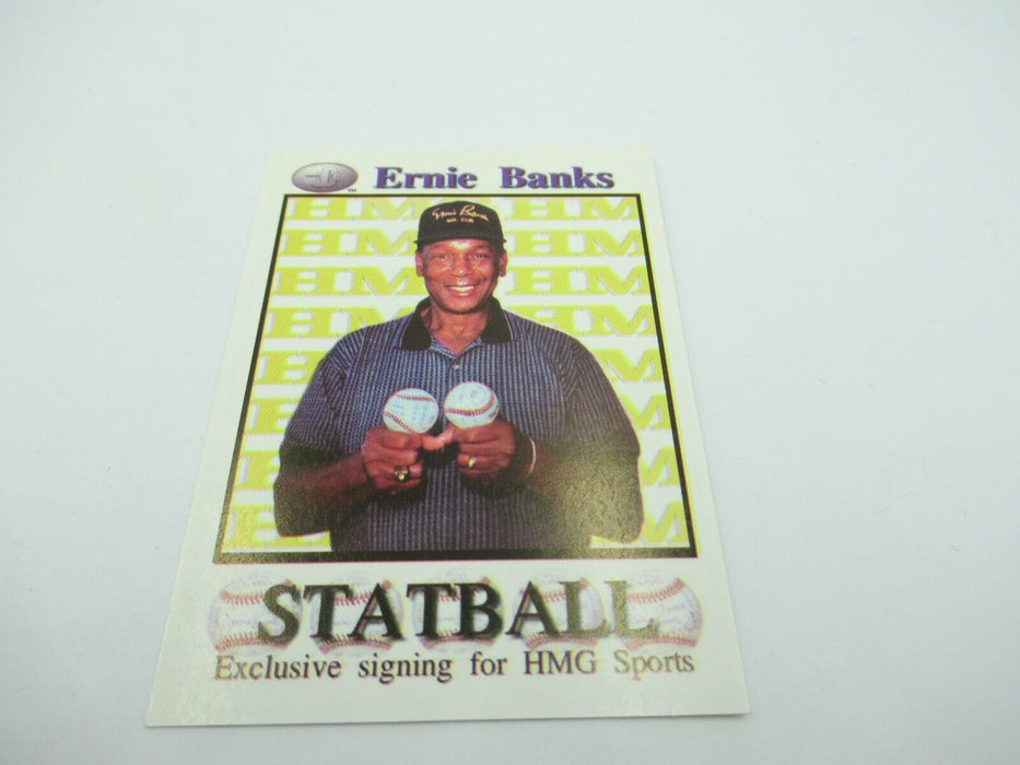 Ernie Banks Signed Heavily Inscribed Career STAT Baseball Reggie Jackson COA