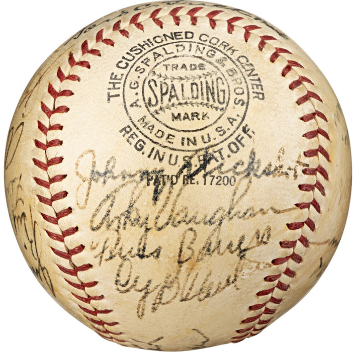 Honus Wagner Arky Vaughan Paul Waner Pie Traynor Signed Baseball PSA DNA & BAS
