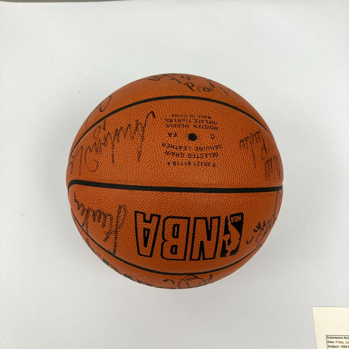 1998-99 San Antonio Spurs NBA Champs Team Signed Basketball Tim Duncan JSA COA