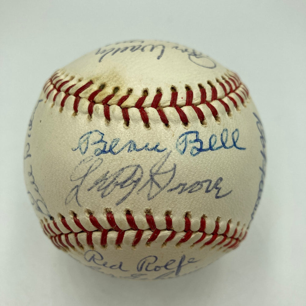 Hank Greenberg Joe Dimaggio 1960's Hall Of Fame Multi Signed Baseball JSA COA