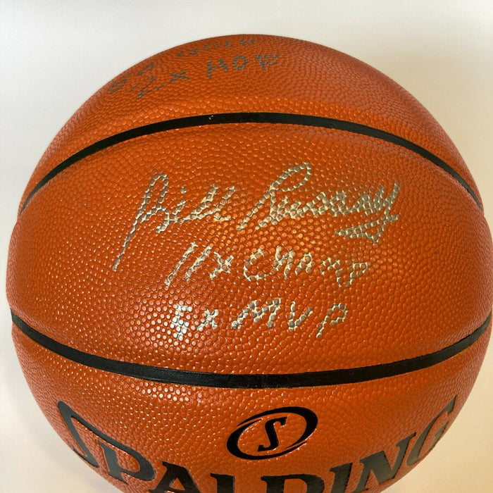 Extraordinary Bill Russell Signed Heavily Inscribed STAT Basketball JSA COA