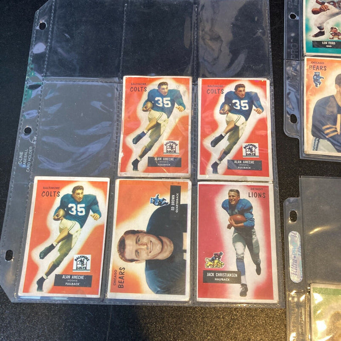 Lot Of (47) 1955 Bowman Football Cards Tom Landry Groza Gifford Blanda