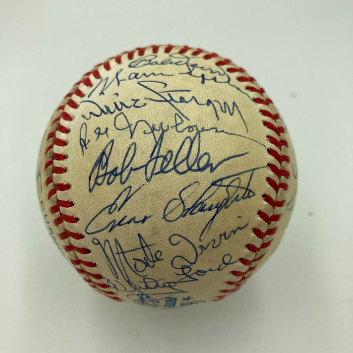 Hall Of Fame Multi Signed Baseball 30 Sigs Yogi Berra Reggie jackson JSA COA